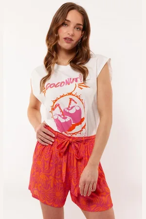 Fluresk T-shirt Alicya T Shirt 24zfqf05 Offwhite/beets Purple Dames