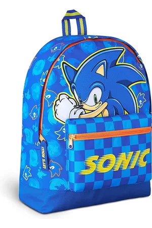 Sonic The Hedgehog The Hedgehog-schooltas - kinderrugzak voor jongens - blauwe rugzak met grote capaciteit voor school, reizen, sport, boekentas - 2 vakken - -geschenken voor jongens