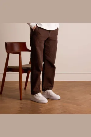 Manfield Heren - Witte leren sneakers