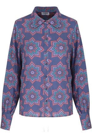 Fluresk Blouse Cassie Blouse 25zzf02 Skipper Blue/ Sunkissed Coral Dames