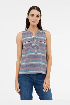 Ragwear Top Romanna streep mouwloos - maat XL