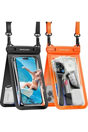 Merkloos Waterdicht telefoonzakje - dubbele capaciteit IPX8 - 2-pack - onderwater Dry Bag - vakantie strand zwemmen - iPhone 15 14 13 12 Pro Max mini - tot 7