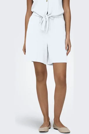 ONLY Broek Onlsiesta Mw Pull-up Lin Bl Shorts 15333032 Bright White Dames
