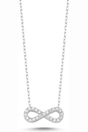 Zilver 925 Sterling en Ketting met Zirkonia Infinity Symbool – Elegant en Betekenisvol Ontwerp