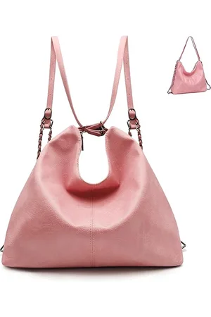 Merkloos Modieuze damesrugzak van PU-leer, waterdicht, handtas, schoudertas, hobo-tas, casual 2-in-1 rugzak voor school en reizen