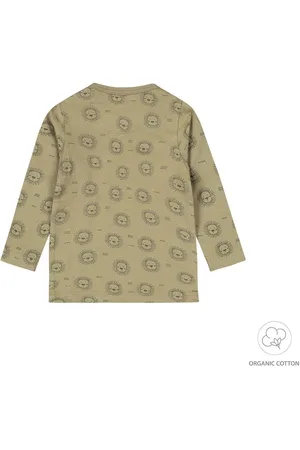 Dirkje Jongens longsleeve organic cotton Faded green - NOOS BOYS 2024