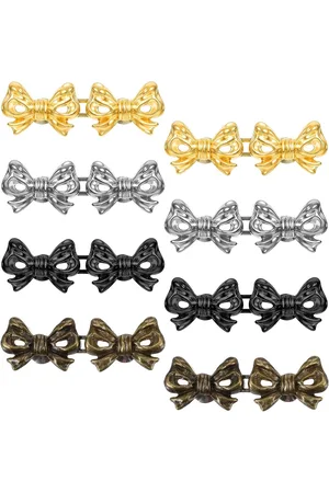 Merkloos 8 sets Waistband Tightener Clips - Trouser Buttons to Tighten Waistband - No Sewing or Tools Required - Jean Button Tensioner for Pants - Gold and Silver - Set of 8