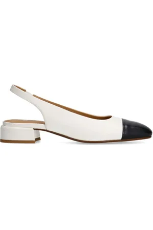 Manfield Dames - Witte leren slingbacks