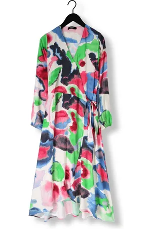 Jansen Amsterdam Nienke Jurk Wm 564 Wrap Long Puffed Sleeve Jurken Dames - Kleedje - Rok - Jurk -