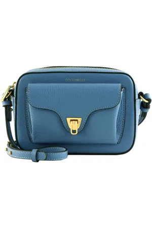 Coccinelle Leren Schoudertas Beat Soft Crossbody Bag Blauw