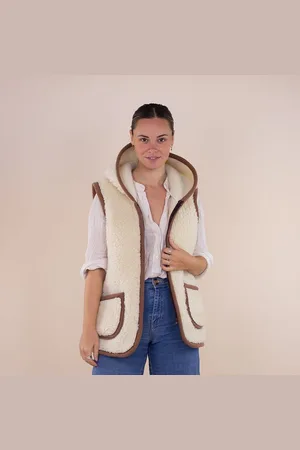 Merkloos Wollen Bodywarmer Dames Hala Met Capuchon