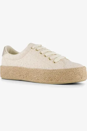 Blue Box Dames sneakers met jute zool goud