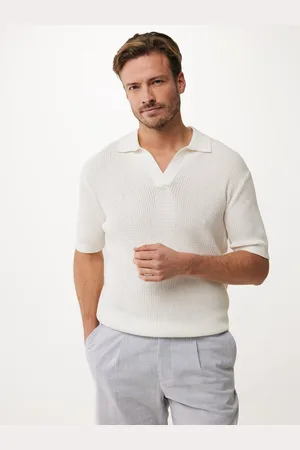 Mexx Open Knit Polo Off White Heren