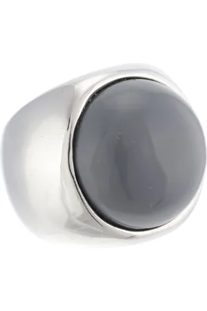 Behave Ring - Statement Zilverkleurige Ring met Grijze Steen | Modern & Stijlvol | Nikkelvrij