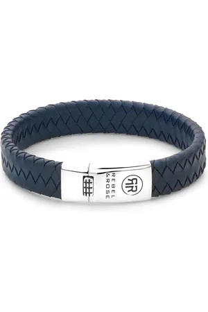 Rebel & Rose Braided Flat 925 Navy RR-L0151-S-17.5 cm