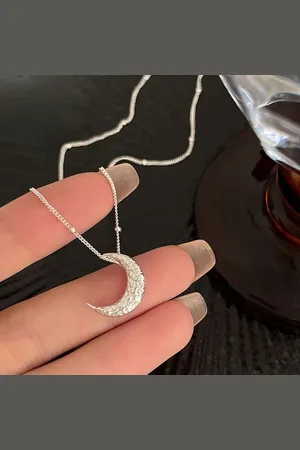 Zilver 925 Sterling en Halve Maan Ketting – Elegante en Sprankelende Stijl