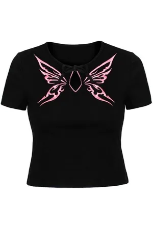 Hell Bunny Kocho Top T-shirt L Katoen Dames - Rockabilly