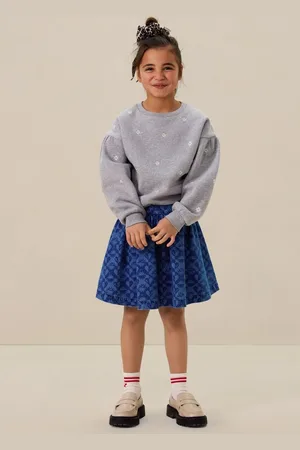 Sissy-Boy Blauwe denim rok met print