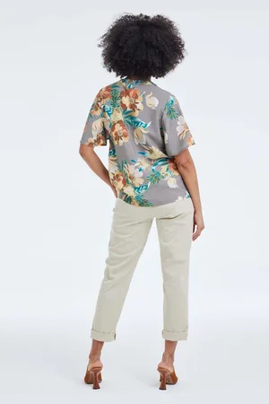 DIDI Dames Blouse Manna Taupe Rising sun print maat 44
