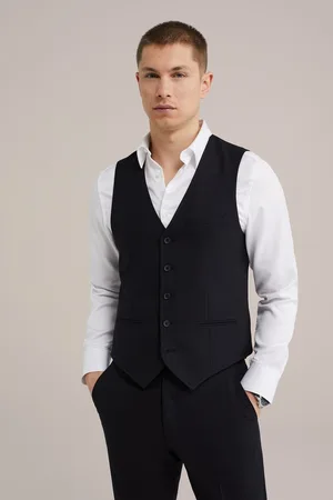 WE Fashion Heren premium gilet van wolmix