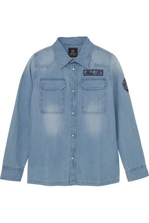 Indian Blue Jeans Zomer shirt jongens - - denim badge