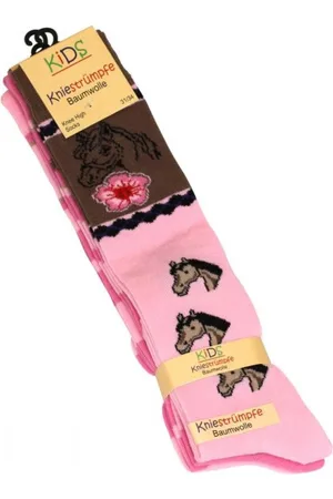 Merkloos Kniekousen - Paardenmotief - 3 Paar -