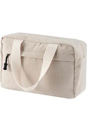 Merkloos Toilettas voor dames, grote make-uptas, corduroy make-uptas, met smiley-koord, cosmeticatas, reizen, voor meisjes, dames