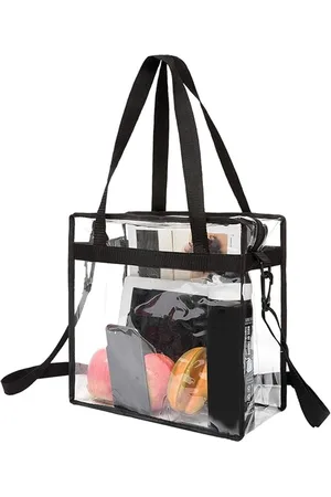 Merkloos Transparante tas met ritssluiting, crossbodytas met verstelbare schouderband, transparante schoudertas voor dames, transparante tas voor sportschool, waterdichte strandtas voor op reis