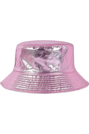 Merkloos Roze PU-leer vissershoed voor dames - emmer en regenhoed, waterdicht, 58/60 cm