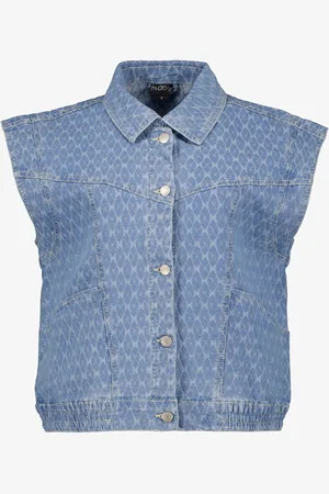 TwoDay Dames denim gilet met print -