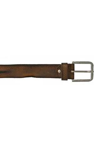 Vanzetti Leren Riem Denim Love 40mm Full Leather Belt W105 Bruine
