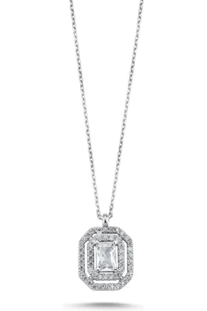 Zilver 925 Sterling en Ketting met Baget Zirkonia – Elegant en Stralend Ontwerp