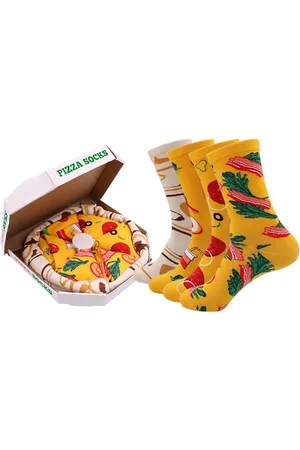 Merkloos Pizza Sokken - Unisex - 4 Paar