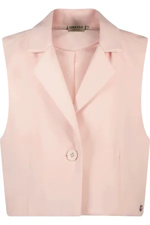 Like Flo Zomer gilet meisjes - licht roze - tweed - Demi