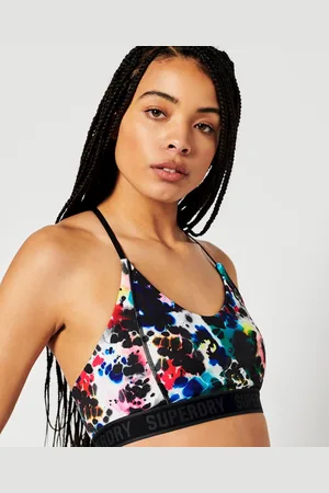 Superdry Train Mid Impact Elastic Bra Sportbeha Blauw XL Vrouw