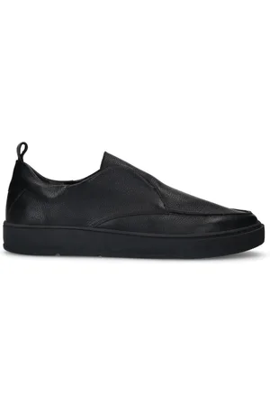 Manfield Heren - Zwarte leren loafers