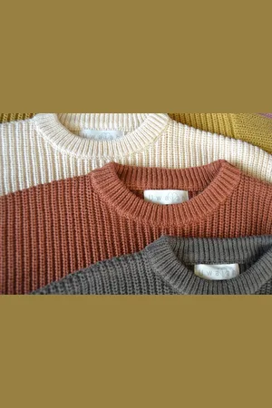 Merkloos Uwaiah oversize knit sweater -Mister Olive - Trui voor kinderen - 104/4Y