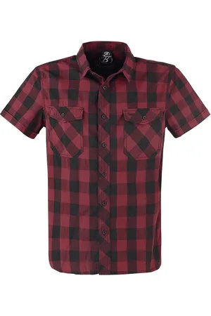 Brandit Roadstar Shirt met korte mouwen zwart-rood S Katoen Heren - Basics