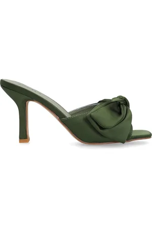 Sacha Dames - Groene muiltjes met hak en strik