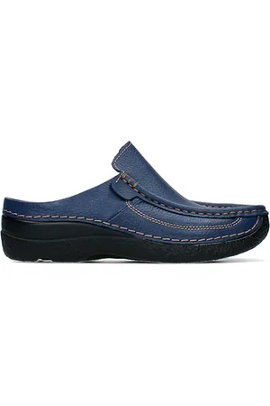 Wolky Leren Dames Muilen - Blauw - 43