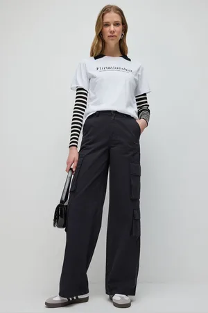 No Matter What Apparel Pantalon Cargo Tricoté avec Taille Ajustable