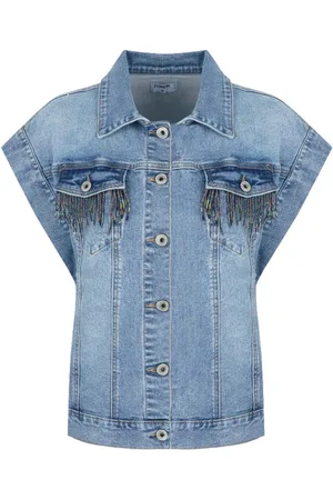 Fluresk Gilet Meghan Gilet 25znf03 903 Denim Mid Blue Dames