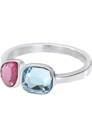 Ixxxi Fame-Hyacinth Aqua-Zilverkleurig-Dames Ring