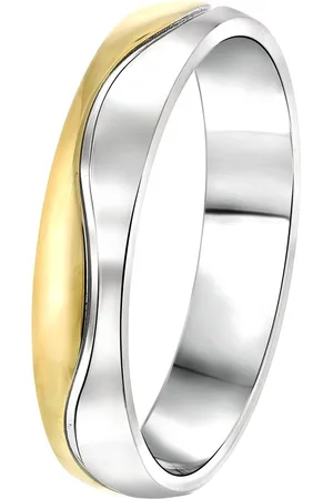 Lucardi Heren Vriendschapsring Valletta - Ring - Cadeau - Staal - Zilver- en Goudkleurig