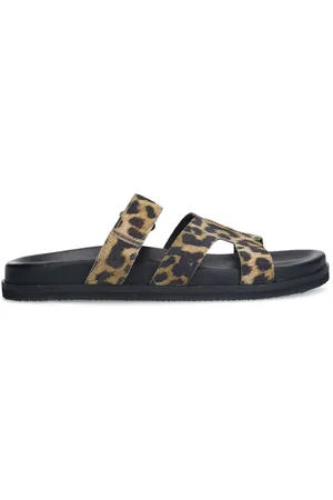 Manfield Dames - Leopard slippers met bandje
