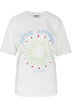 Fluresk T-shirt Viola T Shirt 25vqf13 012 Ecru Dames