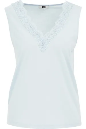 WE Fashion Dames Singlet met kant