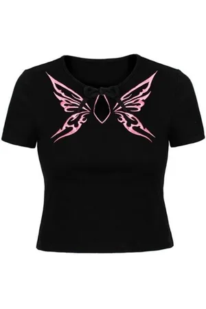 Hell Bunny Kocho Top T-shirt S Katoen Dames - Rockabilly