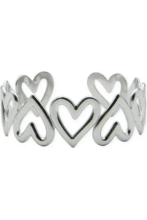 Marama Bangle Grace Hearts Zilver - zilver plated - stainless steel - damesarmband - hartjes - chique - nikkelvrij