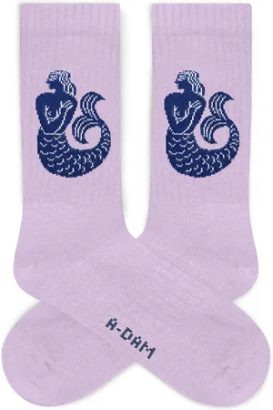 A-dam Mermaid - Crew Sokken - Sok - Biologisch Katoen - Vegan - Heren en Dames - Volwassenen - Lila - 41-46